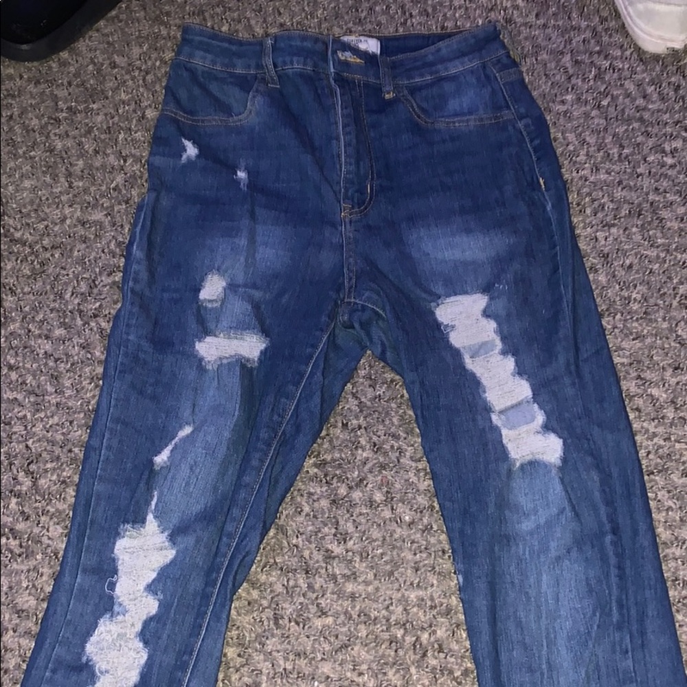 forever 21 high waisted ripped jeans